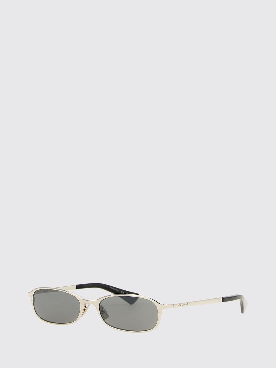 Saint Laurent Rounded Sunglasses in Metal and Acetate with Engraved Logo · OS