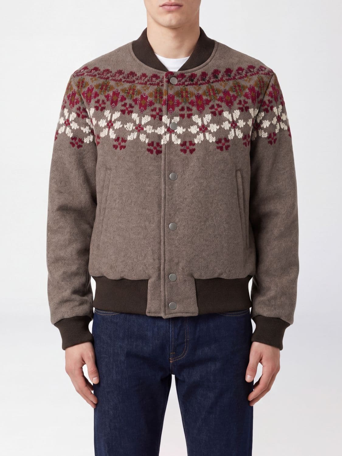 Dries Van Noten Abstract Jacquard Wool-Blend Bomber Jacket · M