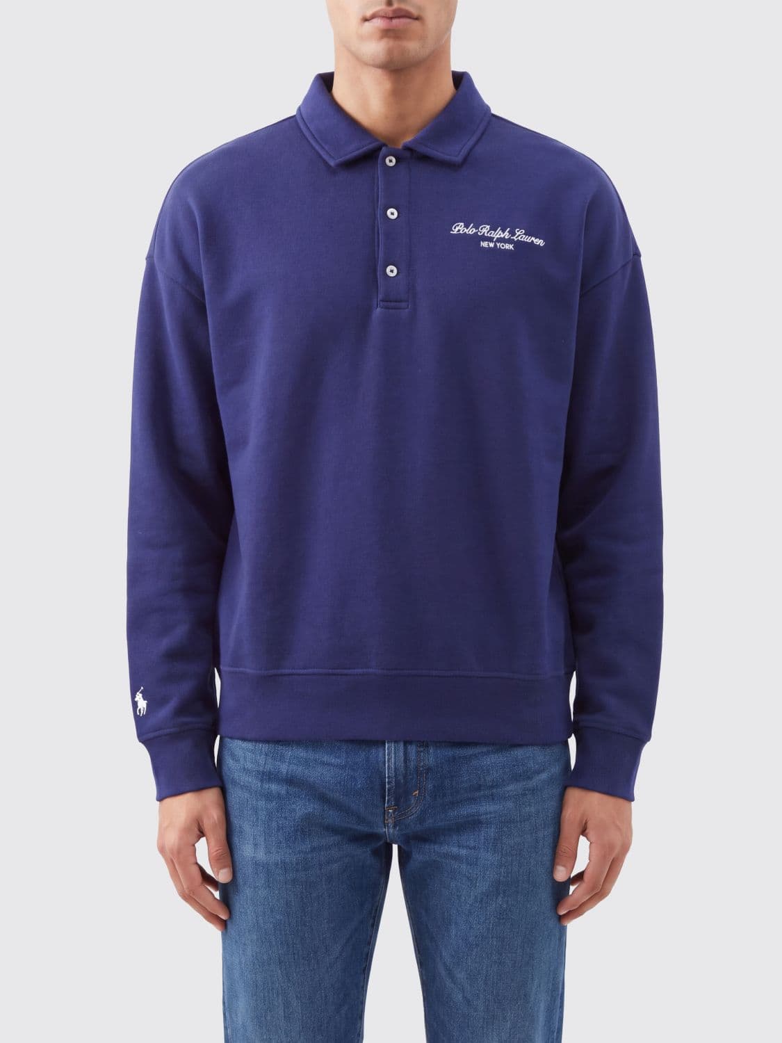 Polo Ralph Lauren Long-Sleeved Cotton-Blend Polo Shirt with Contrast Logo
