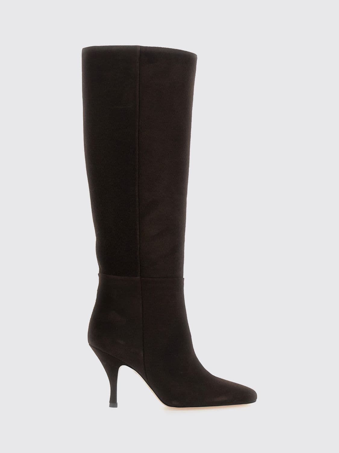 Semicouture Suede Knee-High Boots with Stiletto Heel