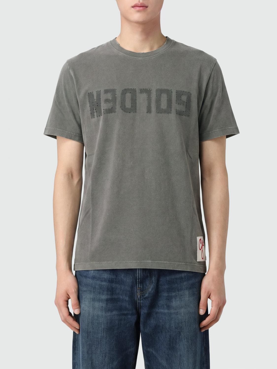 Golden Goose Tone-on-Tone Logo Crew-Neck Cotton T-Shirt