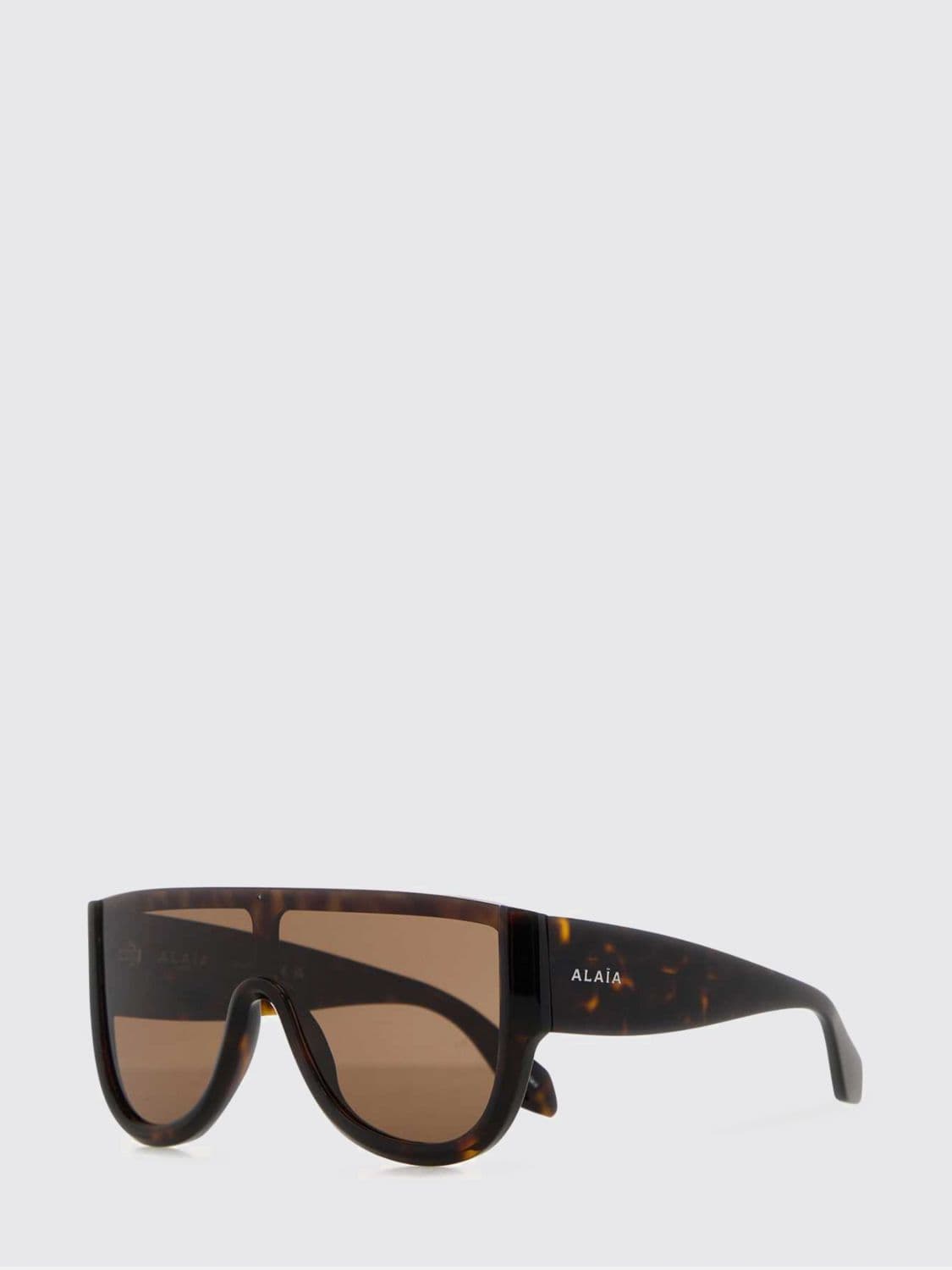 Alaïa Teardrop Shield Sunglasses in Tortoiseshell Acetate · OS