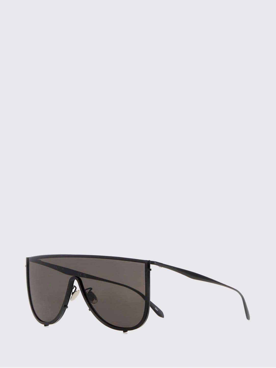 Alaïa Mask Sunglasses in Metal with Dark Lenses and Adjustable Nose Pads · OS