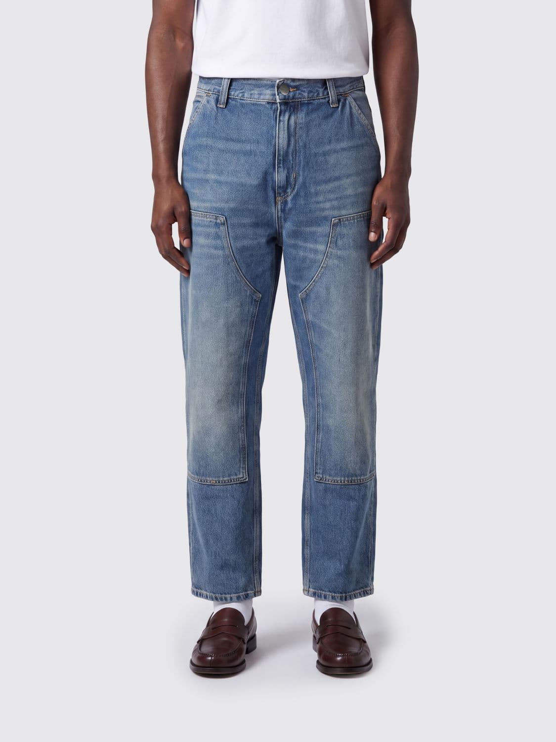 Carhartt Wip Double Knee Straight-Leg Jeans in Cotton Denim