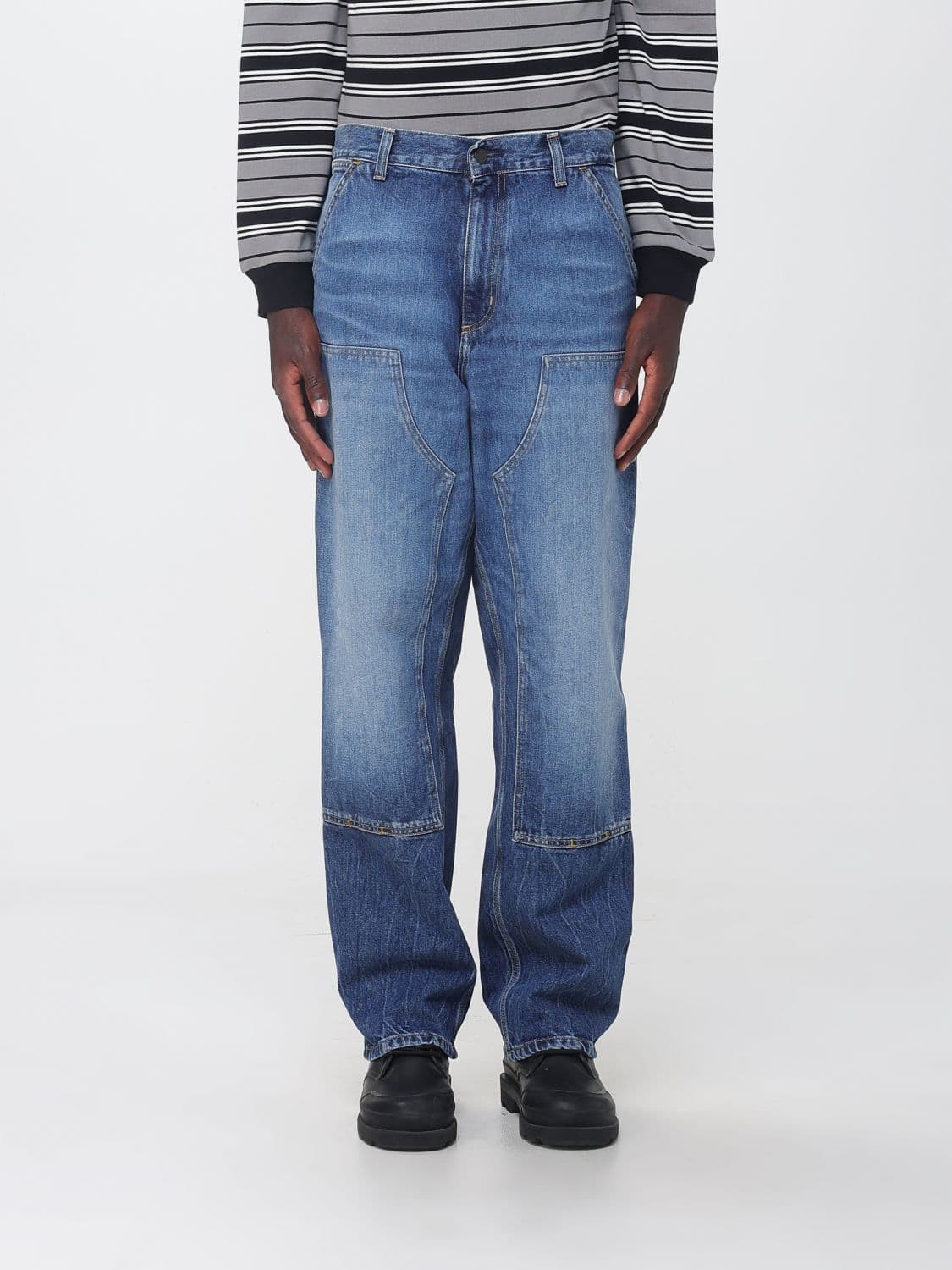 Carhartt Wip Double Knee Straight-Leg Jeans in Cotton Denim