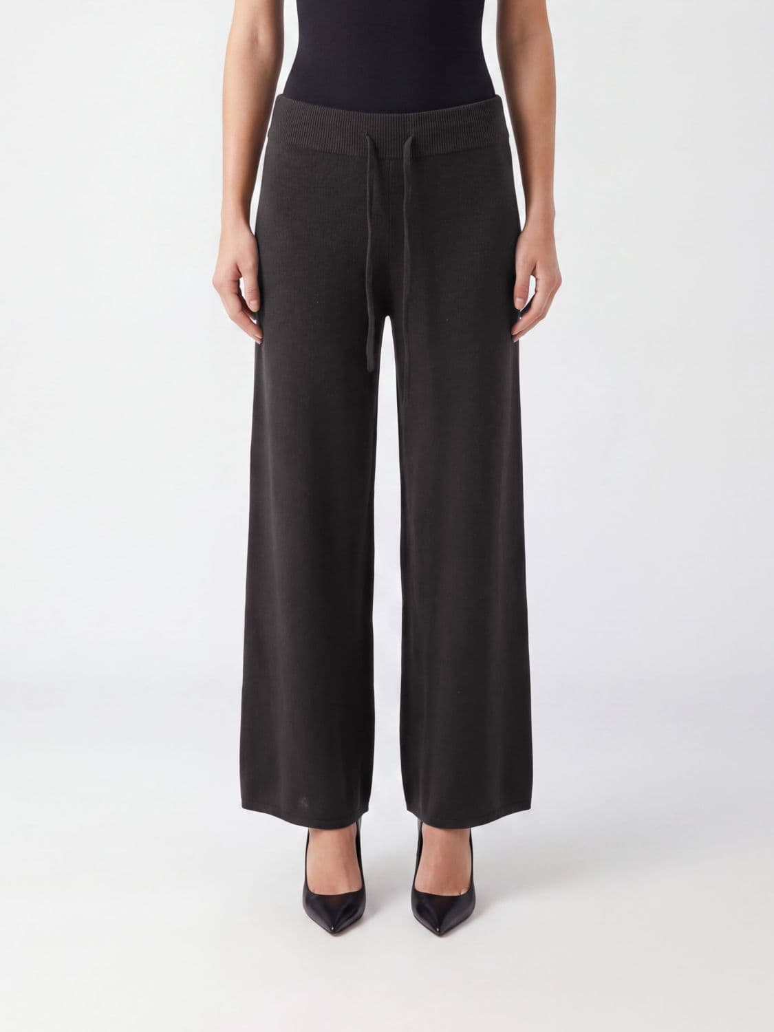 Lisa Yang Wide-Leg Trousers in Pure Cashmere with High Waist and Drawstring