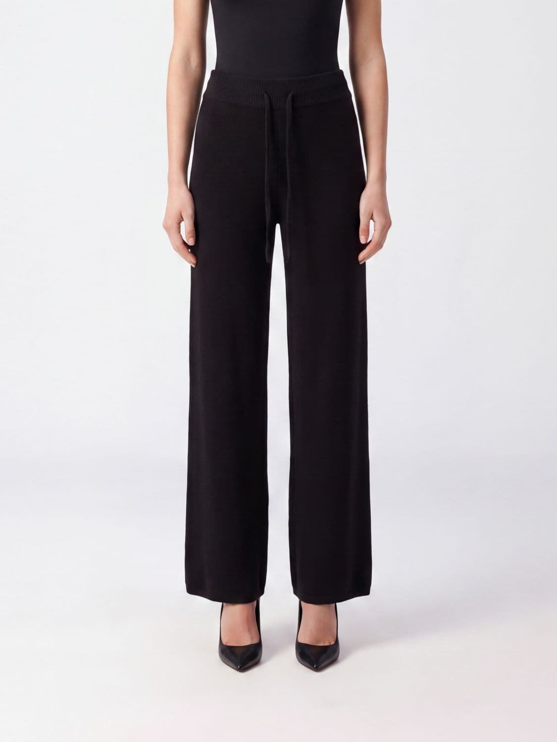 Lisa Yang Wide-Leg Trousers in Pure Cashmere with High Waist and Drawstring