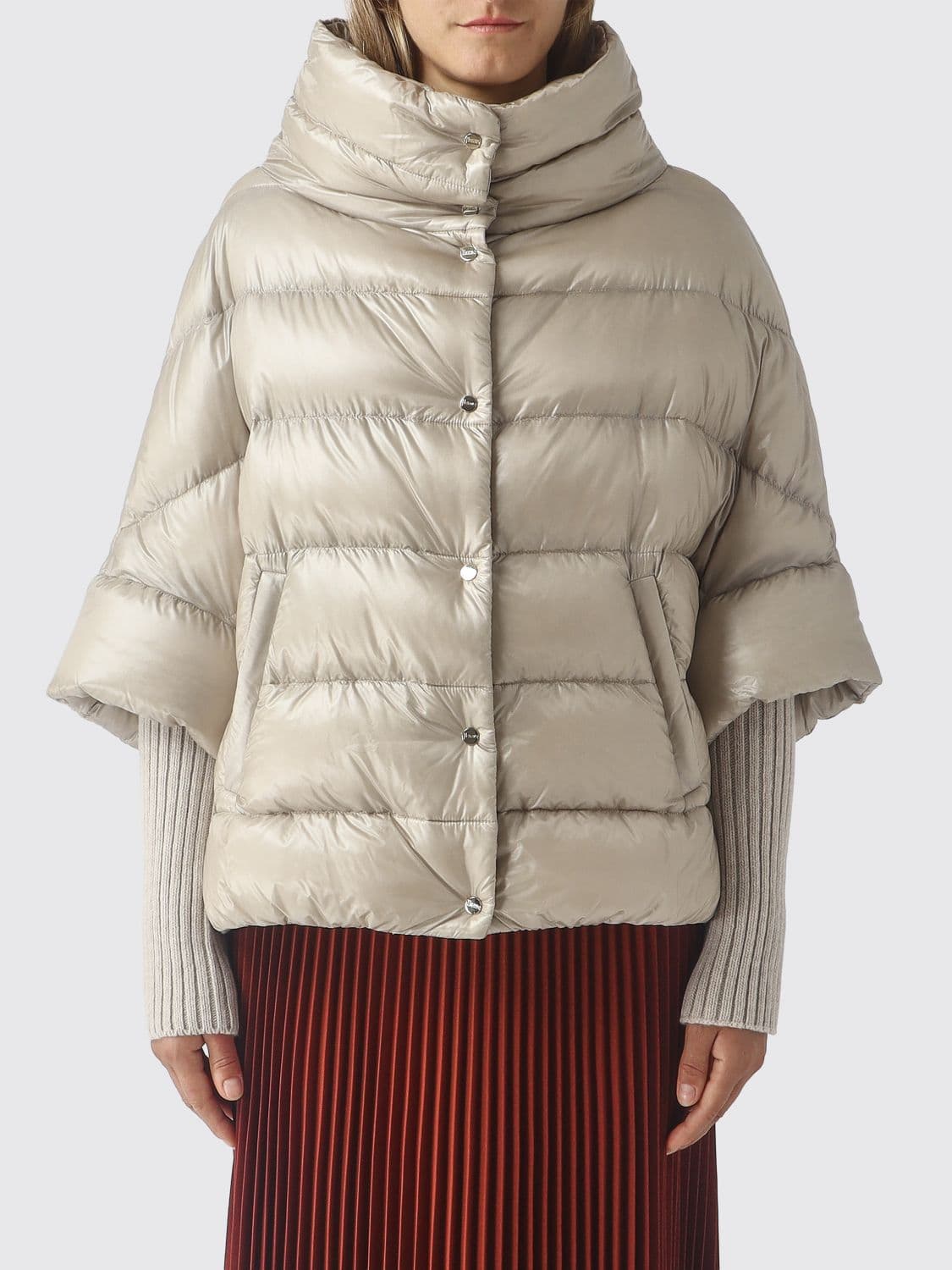 Herno Water-Repellent Nylon Puffer Gilet with Short Sleeves and Funnel Neck