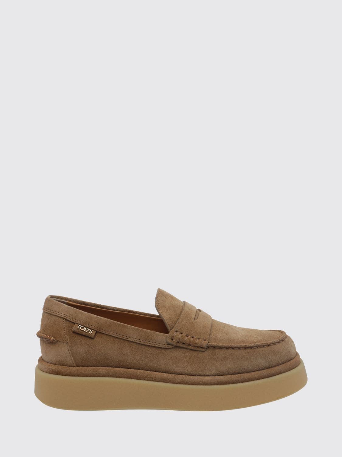 Tod's Suede Platform Penny Loafers with Rubber Sole