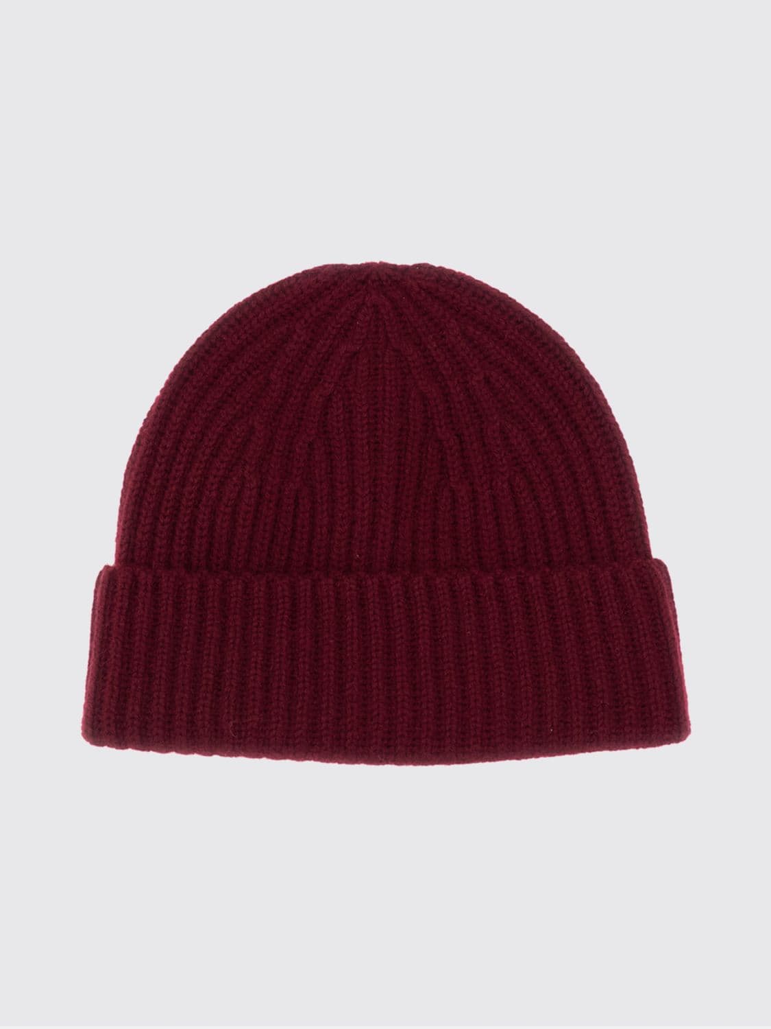 Lisa Yang Ribbed 100% Cashmere Beanie Hat with Turn-up Cuff