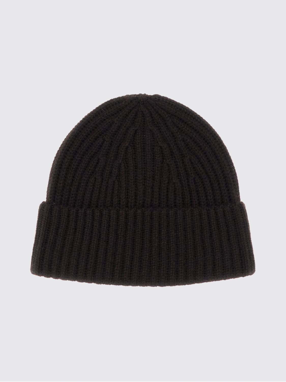 Lisa Yang Ribbed 100% Cashmere Beanie Hat with Turn-up Cuff · OS