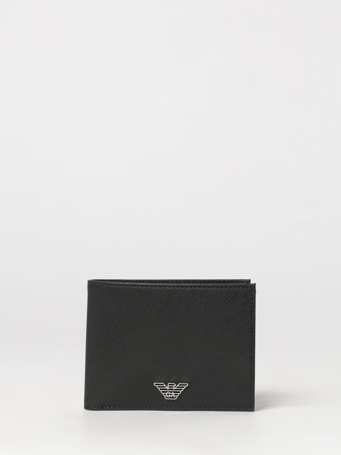 Emporio Armani Bifold Wallet in Saffiano Faux Leather with Eagle Logo