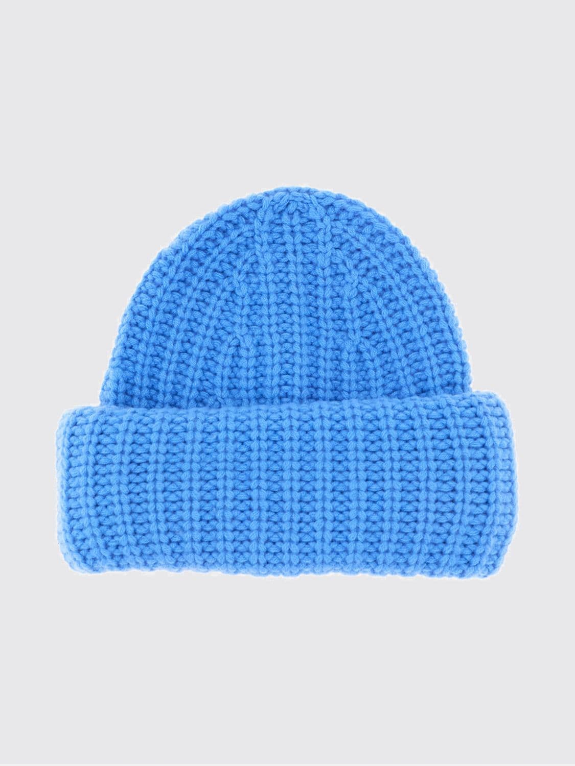 Lisa Yang Ribbed 100% Cashmere Beanie Hat with Turn-up Cuff