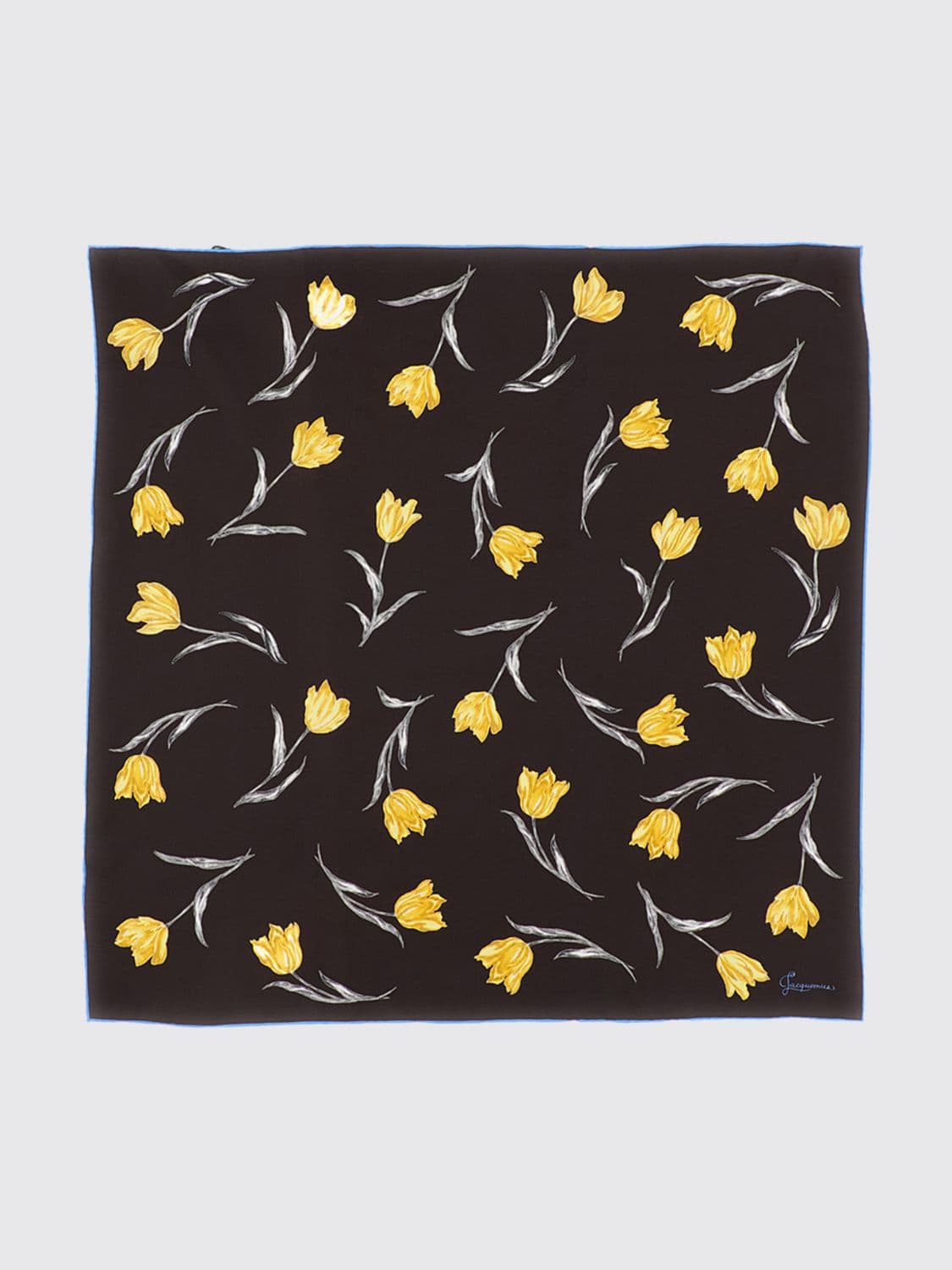 Jacquemus Square Pure Silk Scarf with a Romantic All-Over Floral Print