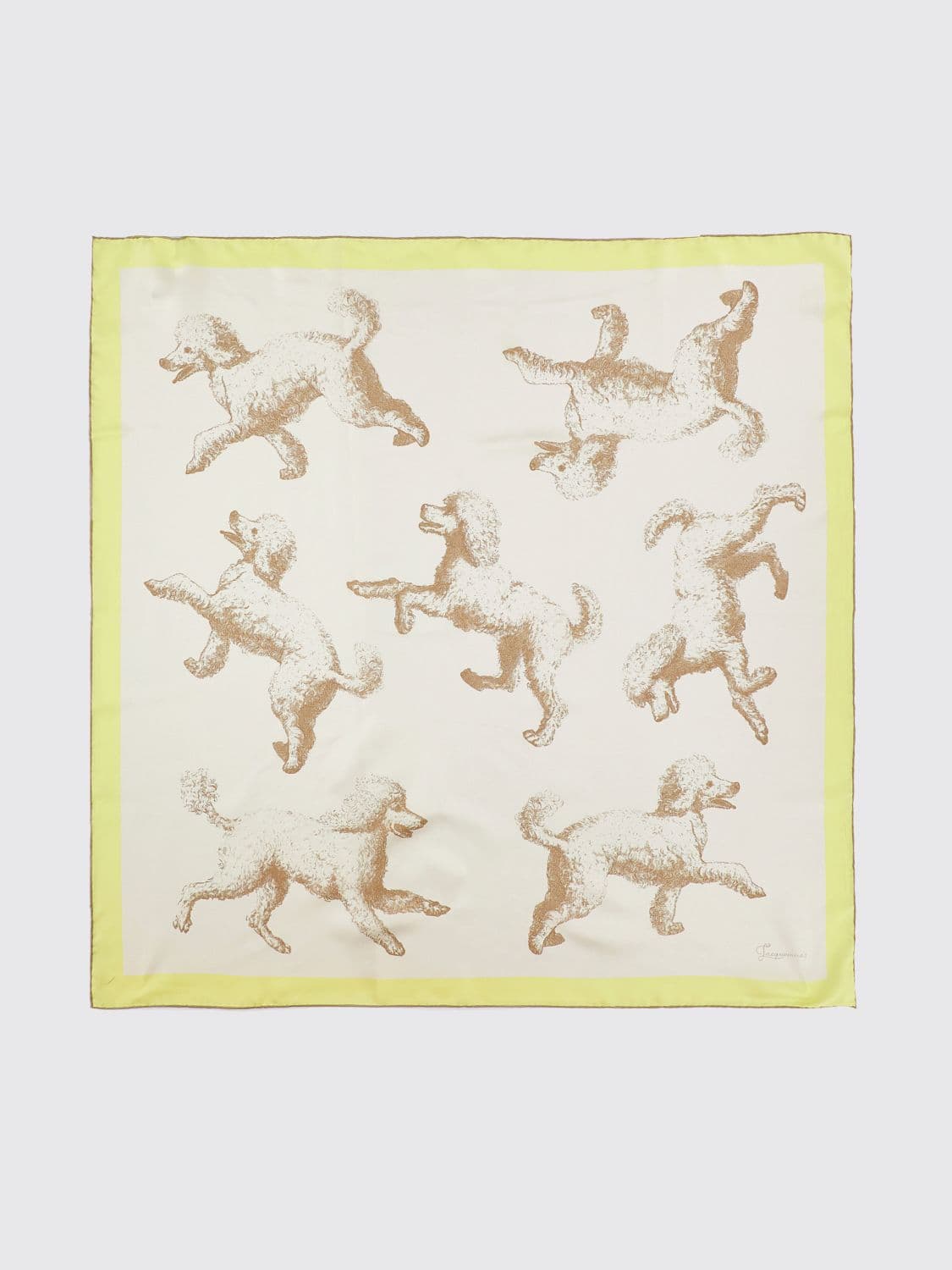 Jacquemus Square Designer Silk Scarf with a Vibrant Abstract All-Over Print