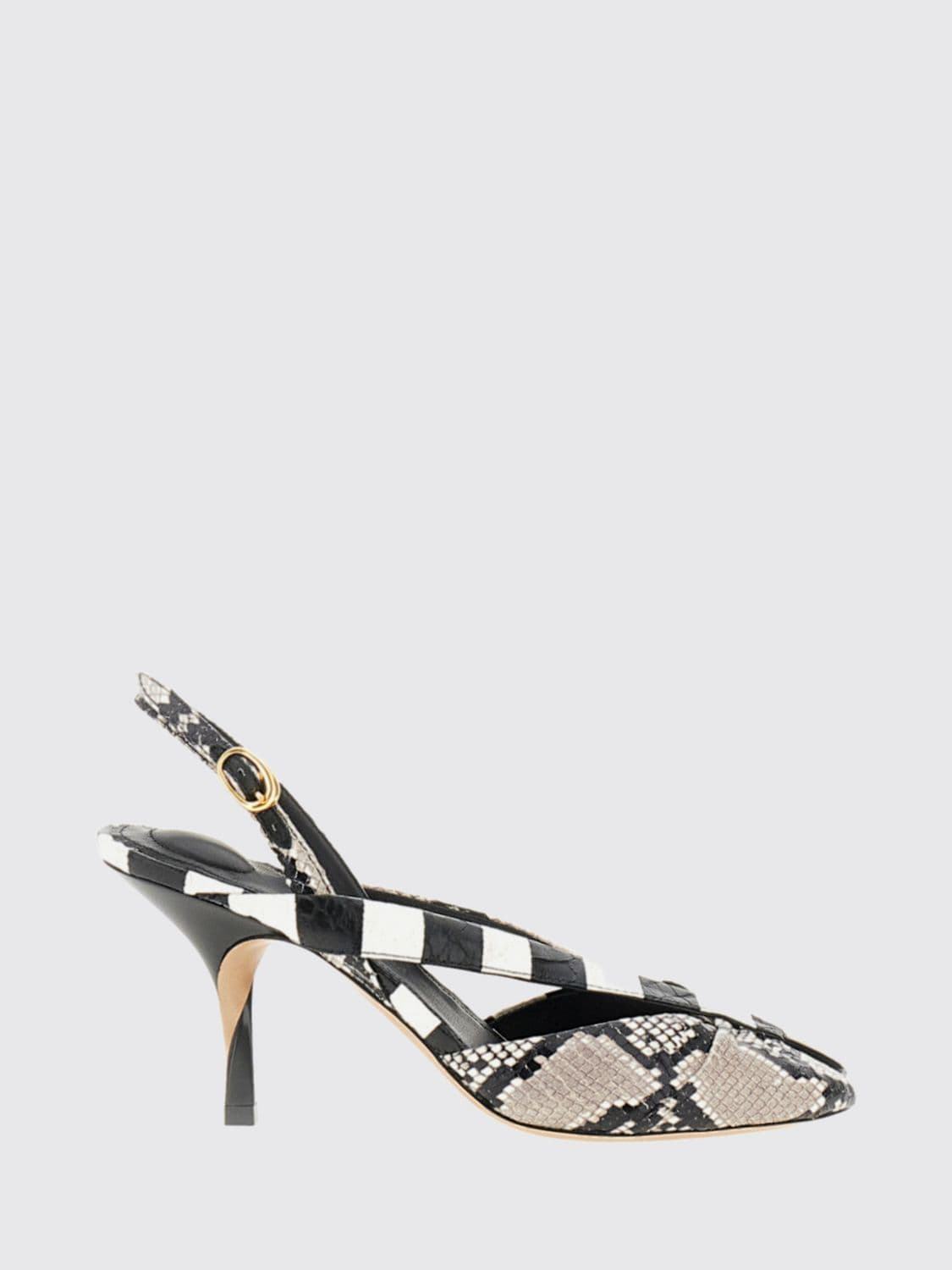 Jacquemus Python-Print Leather Slingback Sandals with Stiletto Heel