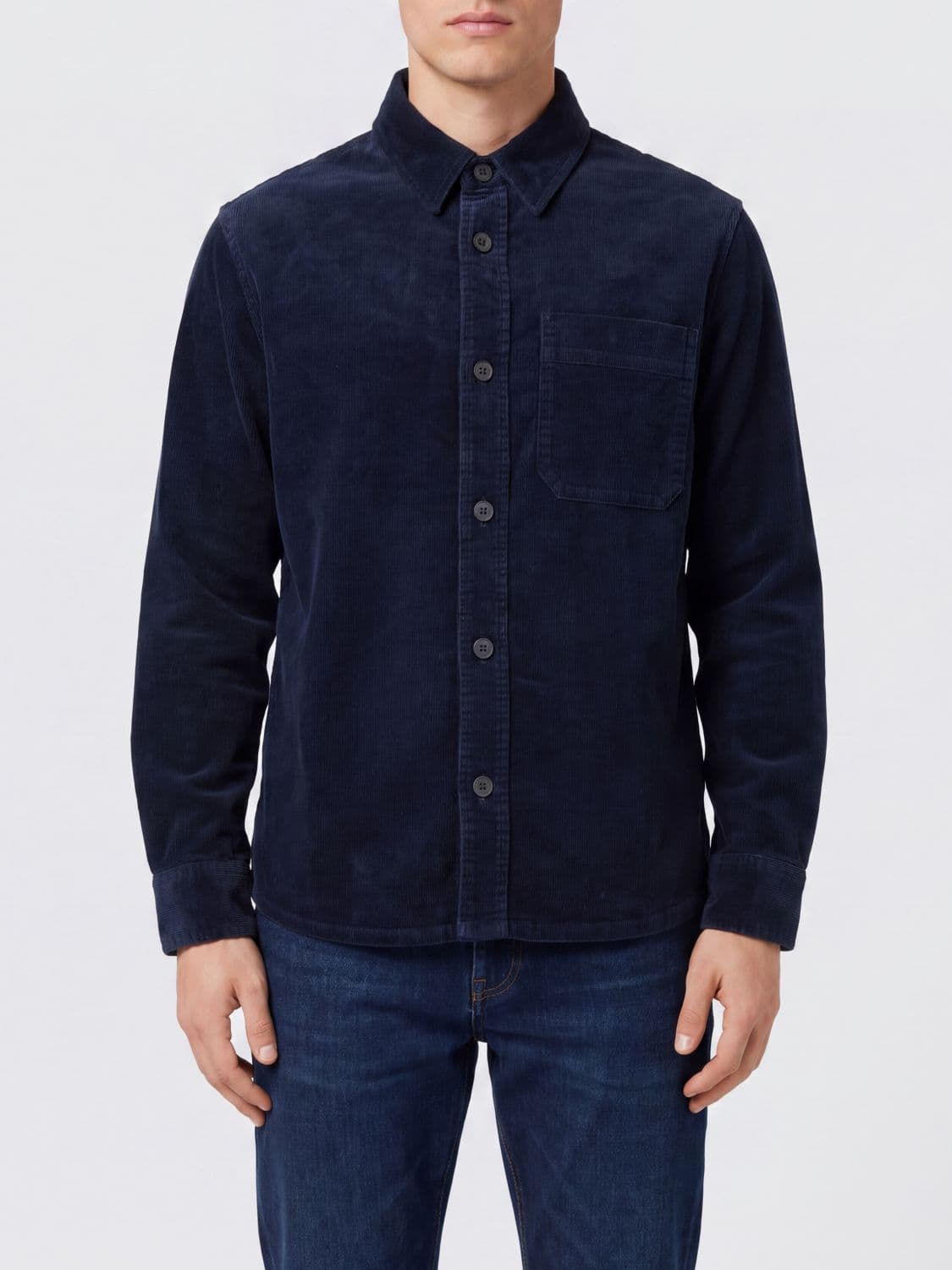 A.p.c. A. P.C. Slim Fit Cotton Corduroy Shirt with French Collar