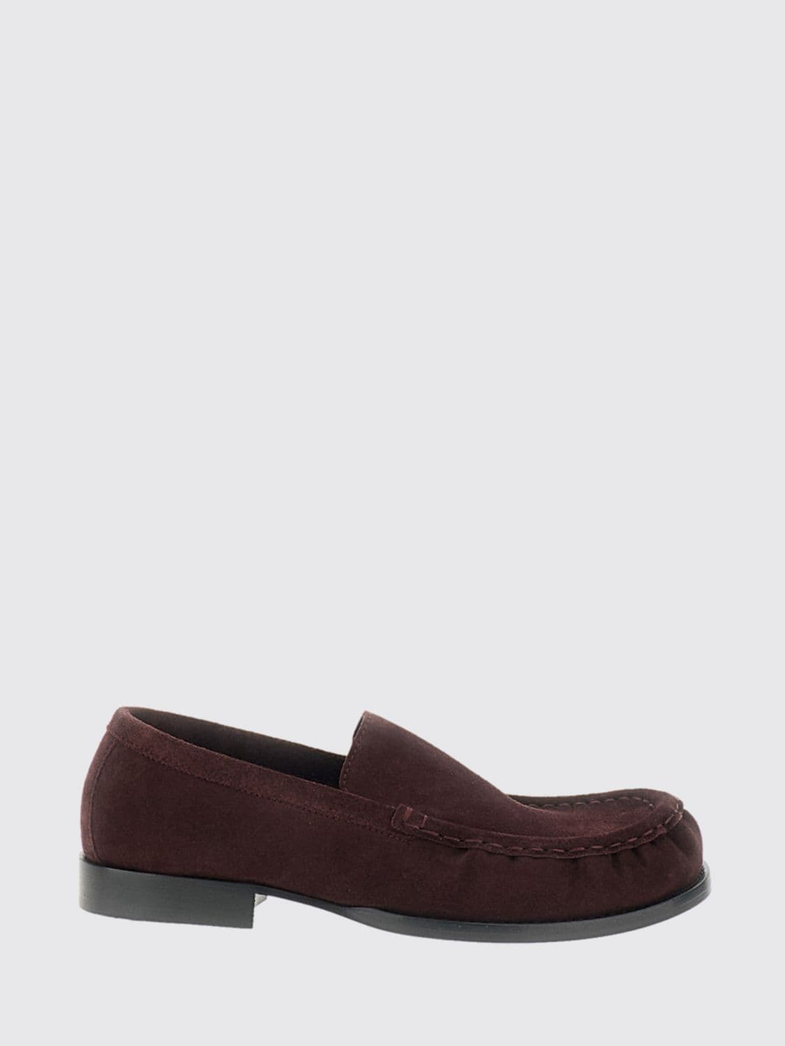 Dries Van Noten Suede Calfskin Penny Loafers with Round Toe