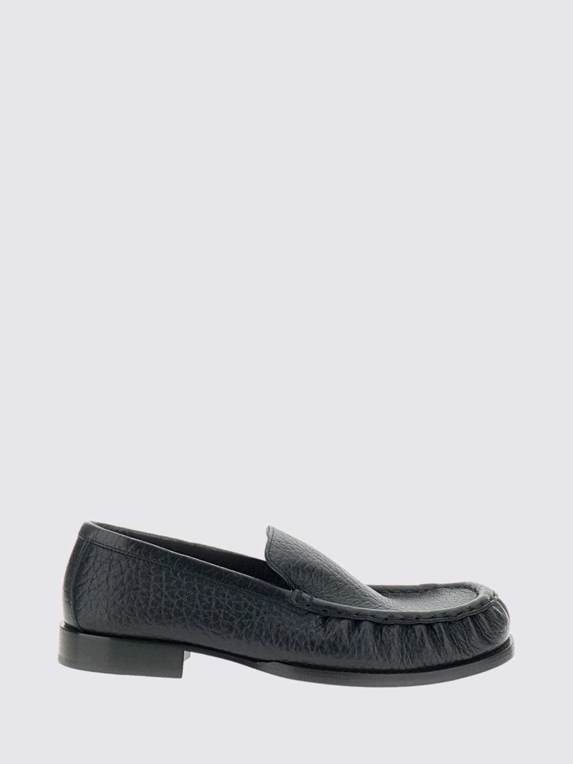 Dries Van Noten Grained Bovine Leather Penny Loafers with Low Heel