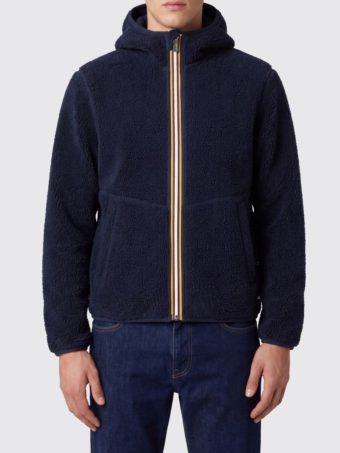 K-Way Casual Zip-Up Hooded Sweatshirt Crafted from Soft Sherpa Fleece · XXL