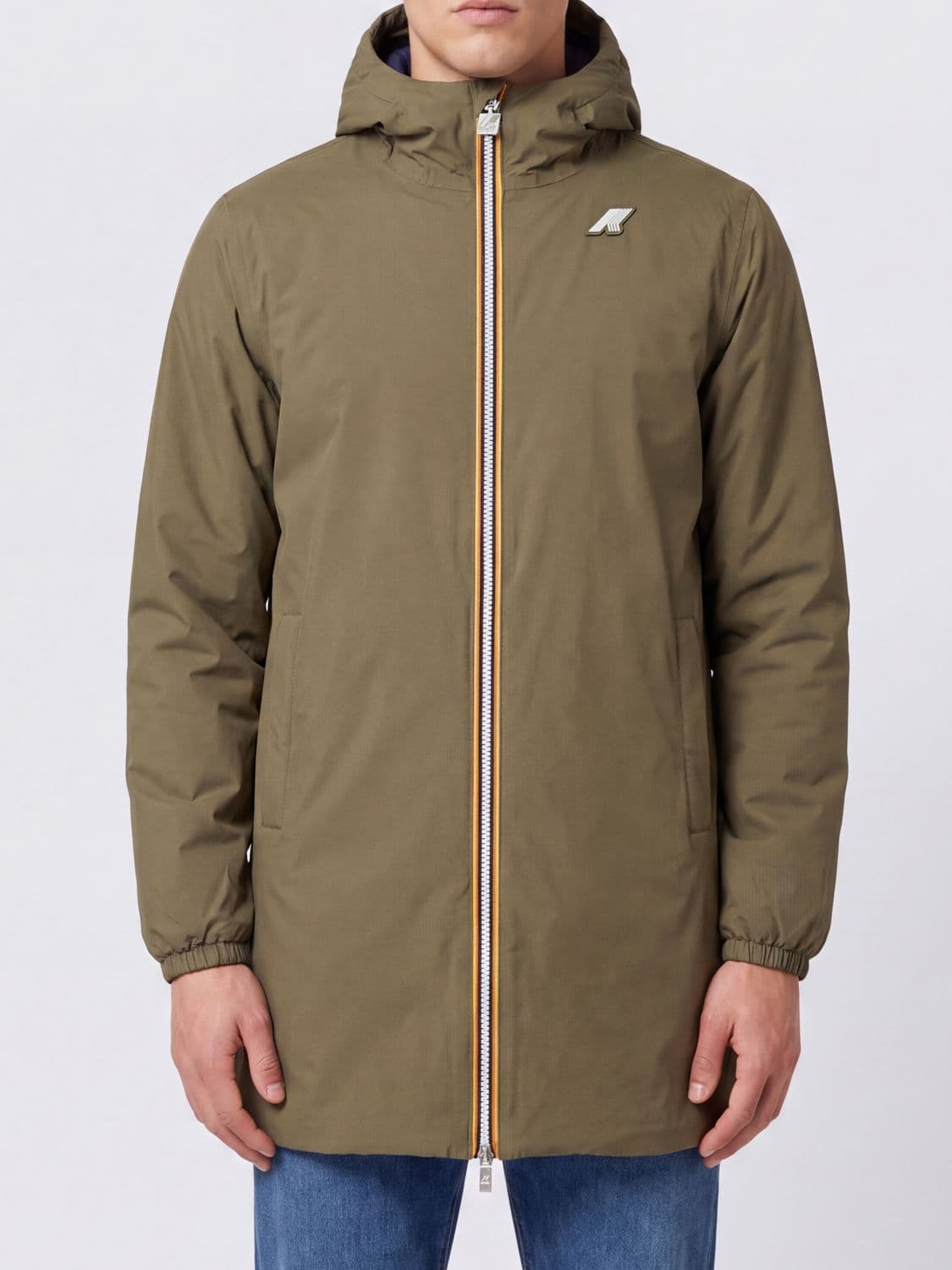 K-Way Jacob Reversible Waterproof Hooded Windbreaker Jacket in Nylon