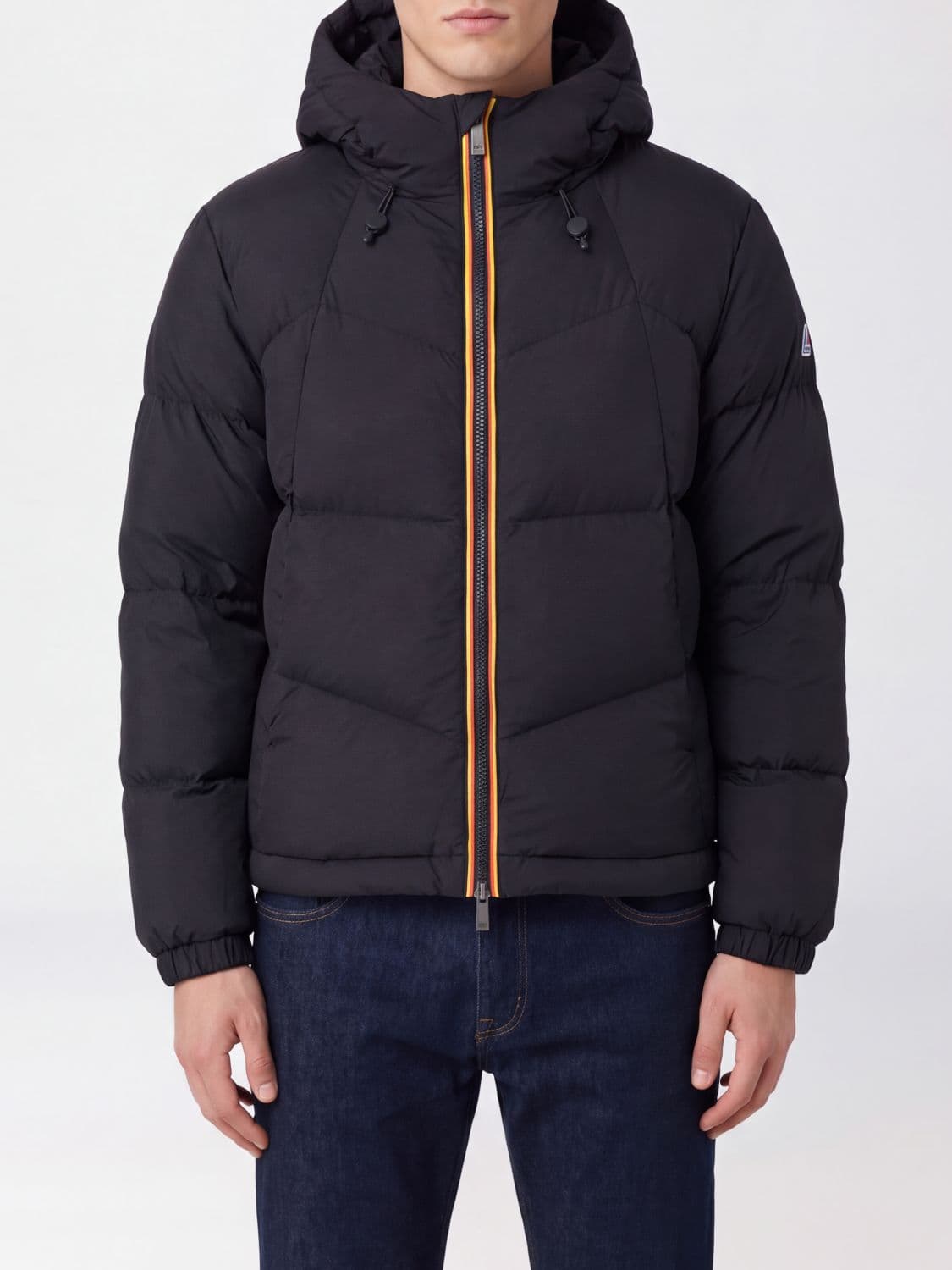 K-Way Quill Quilted Hooded Down Jacket in Nylon with Duck Down Filling