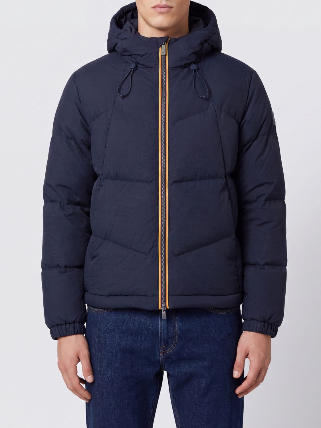 K-Way Quill Quilted Hooded Down Jacket in Nylon with Duck Down Filling