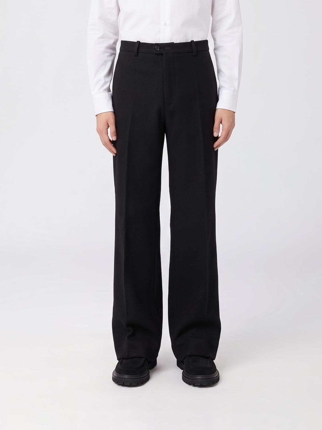 Jil Sander Straight Leg Tailored Trousers in Pure Virgin Wool