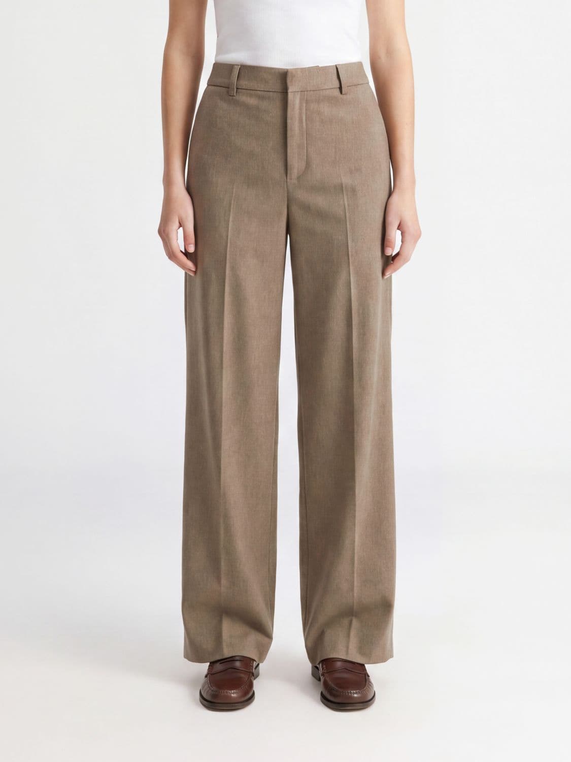 Pt Torino Mid-Rise Wool Wide-Leg Trousers