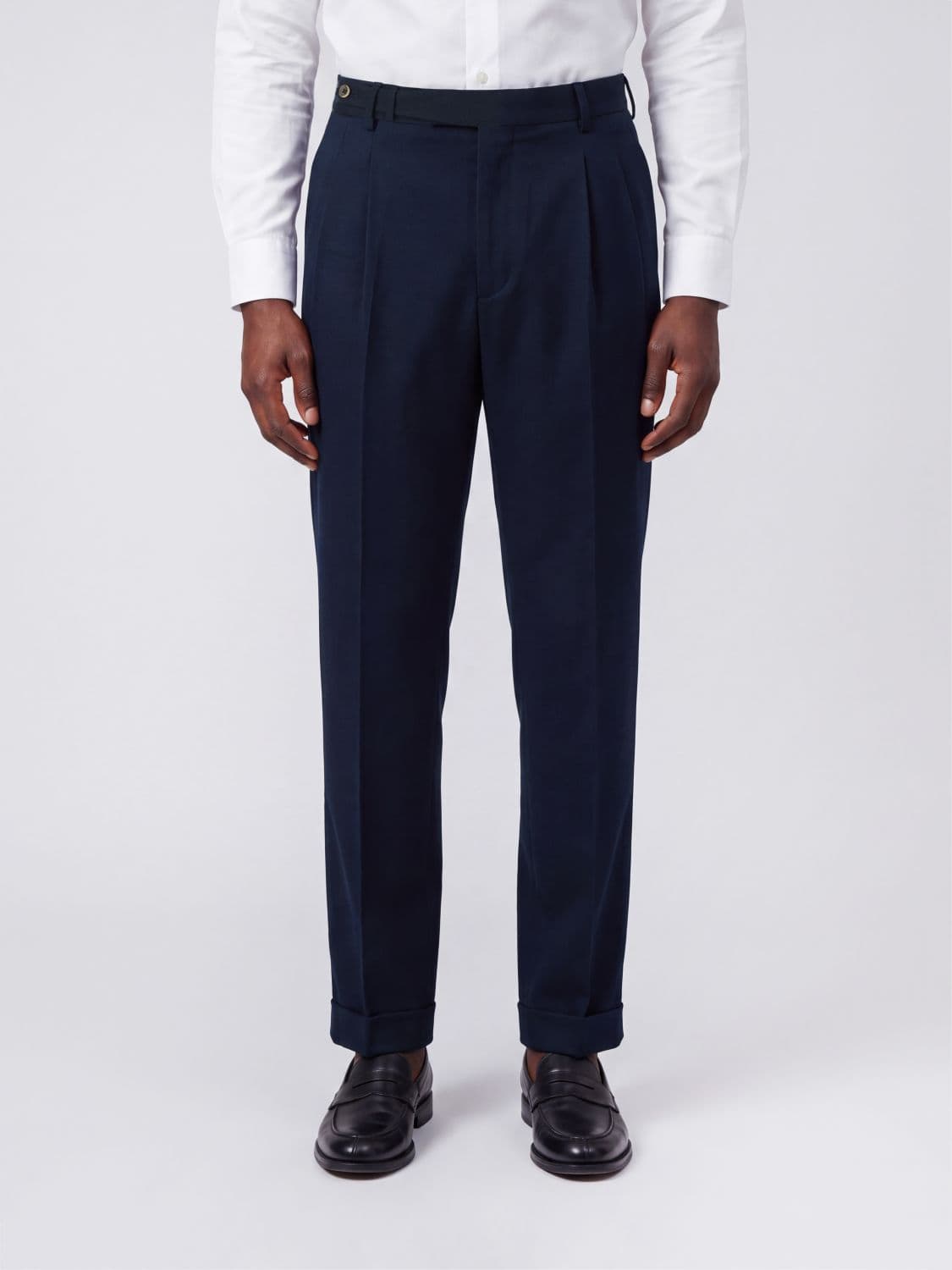 Pt Torino Slim Fit Pleated Gabardine Tailored Trousers