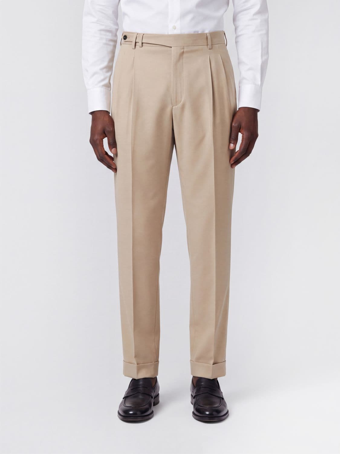 Pt Torino Slim Fit Pleated Gabardine Tailored Trousers