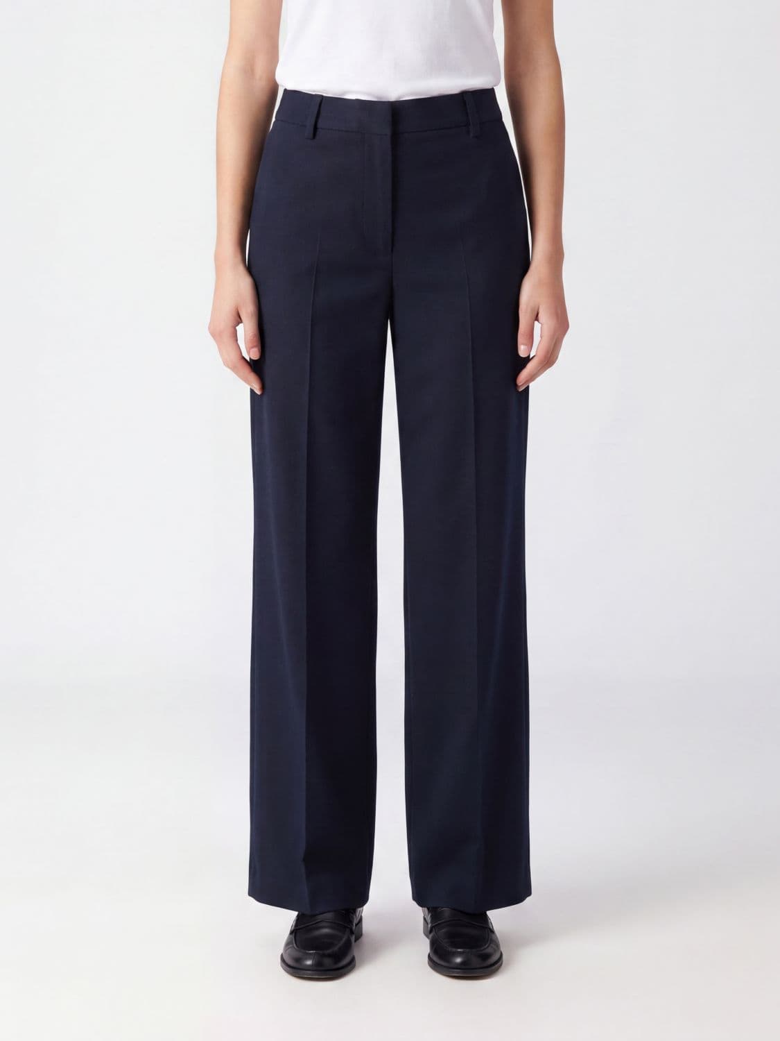 Pt Torino Wide-Leg Cotton Trousers with Concealed Closure