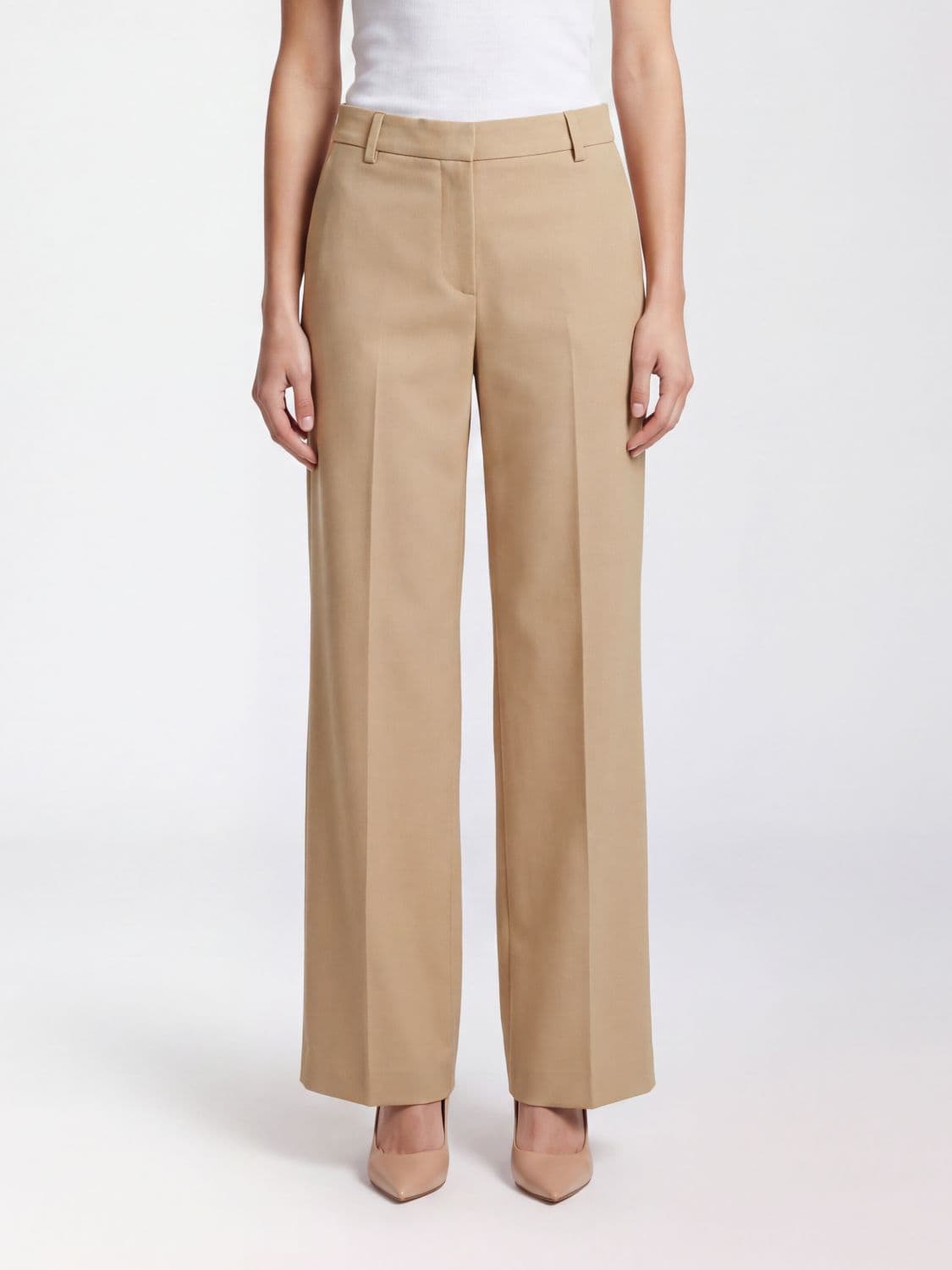 Pt Torino Wide-Leg Cotton Trousers with Concealed Closure