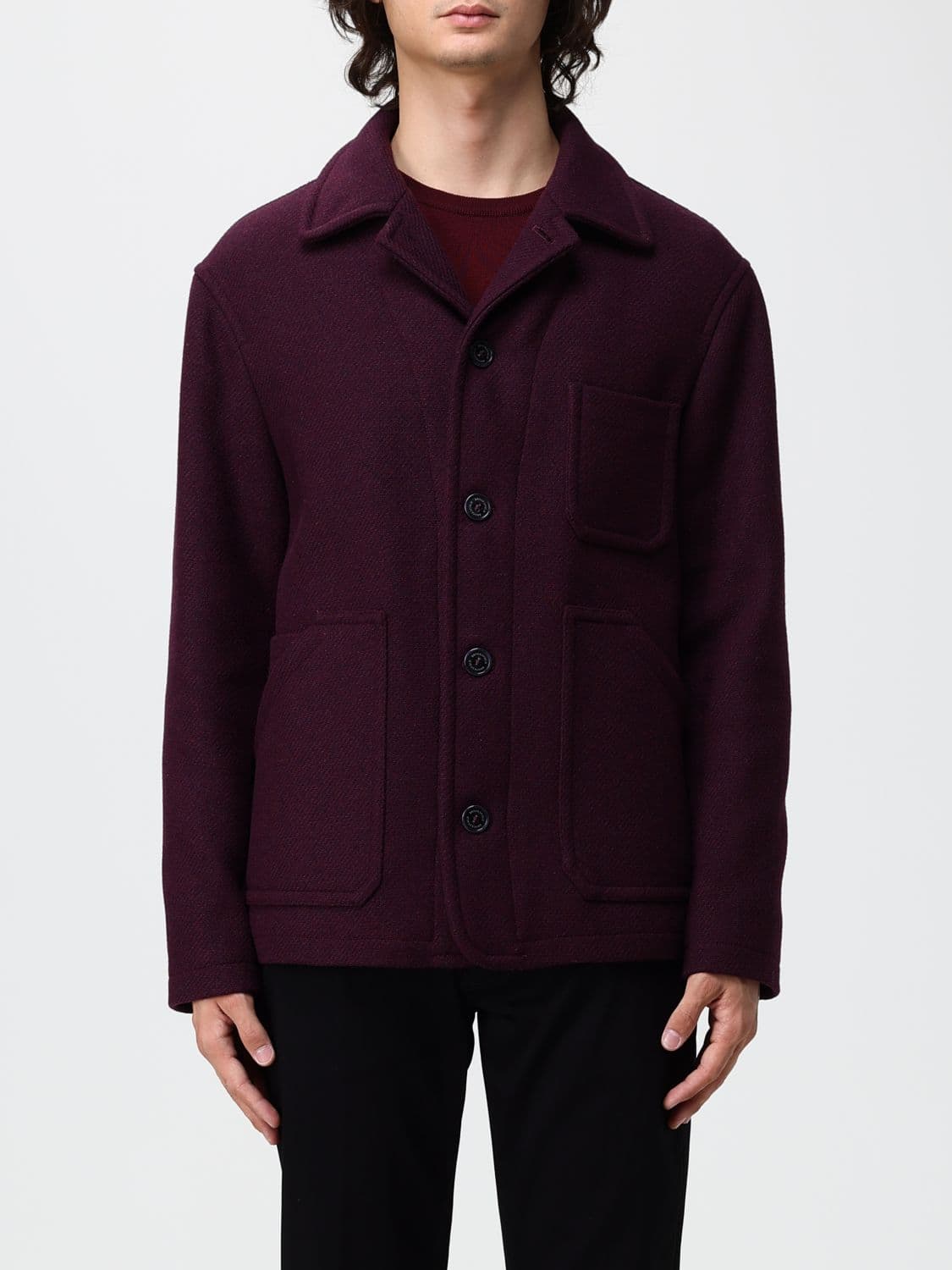 Brooksfield Casual Wool Blend Shirt Jacket with Front Patch Pockets