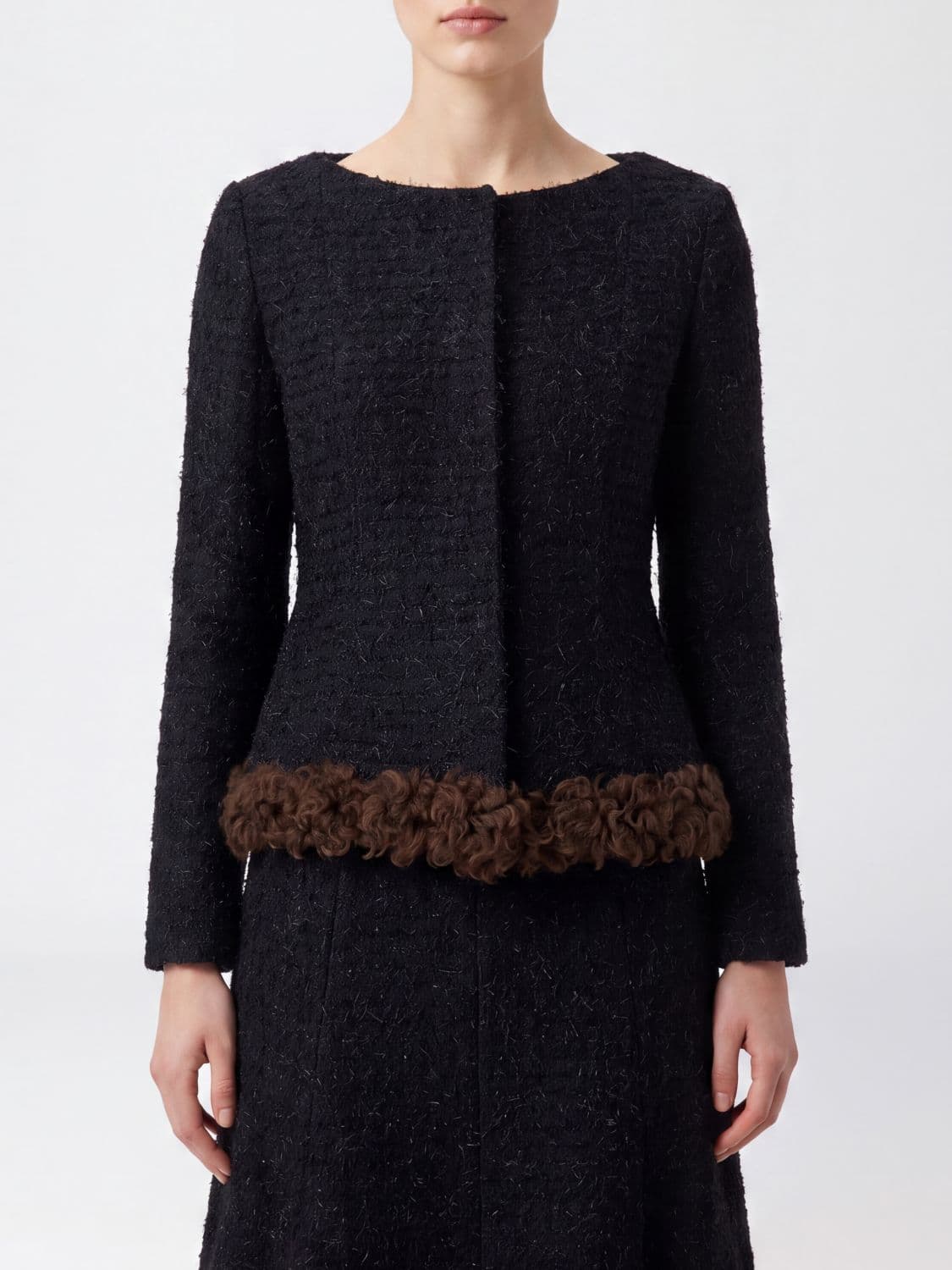Simone Rocha Cropped Single-Breasted Wool-Blend Blazer with Concealed Closure