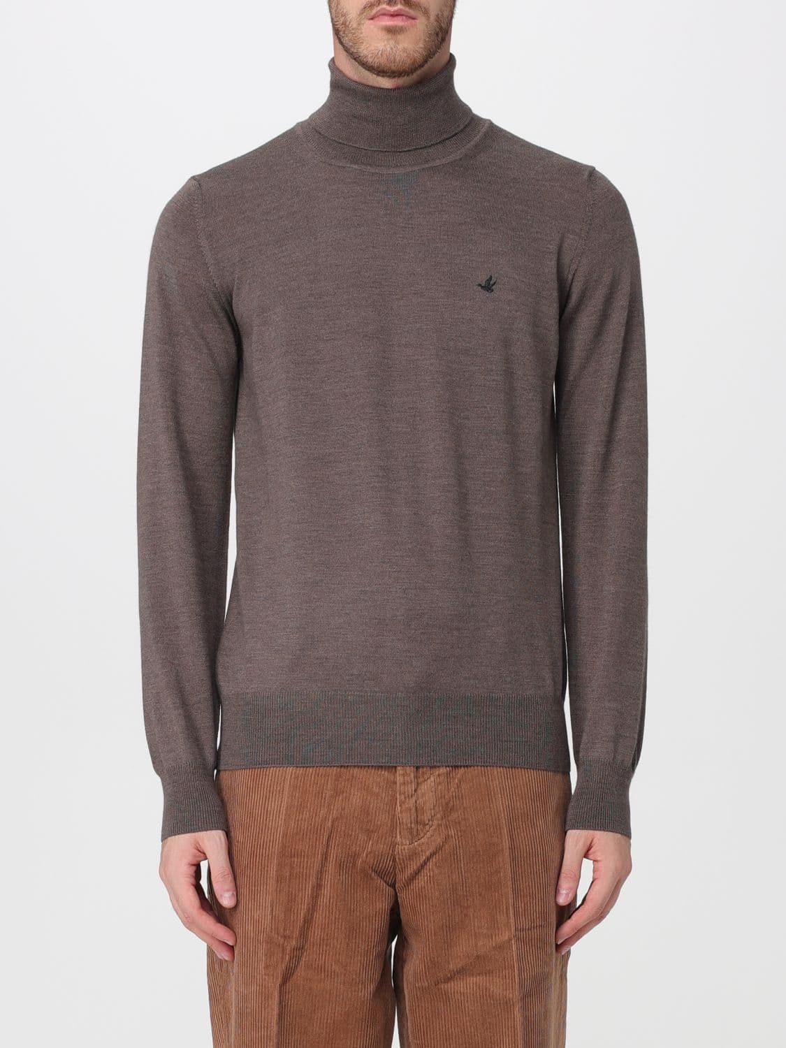 Brooksfield Basic Slim Fit Wool Turtleneck Jumper with Ribbed Trims