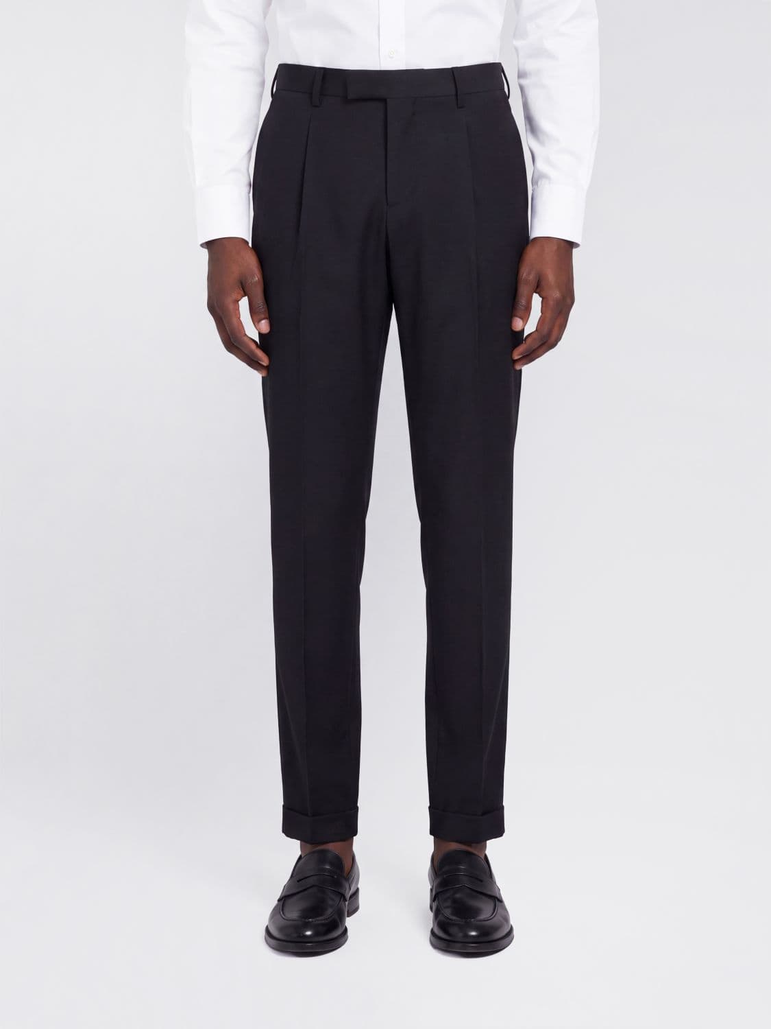 Pt Torino Master Slim Fit Pleated Wool Blend Tailored Trousers
