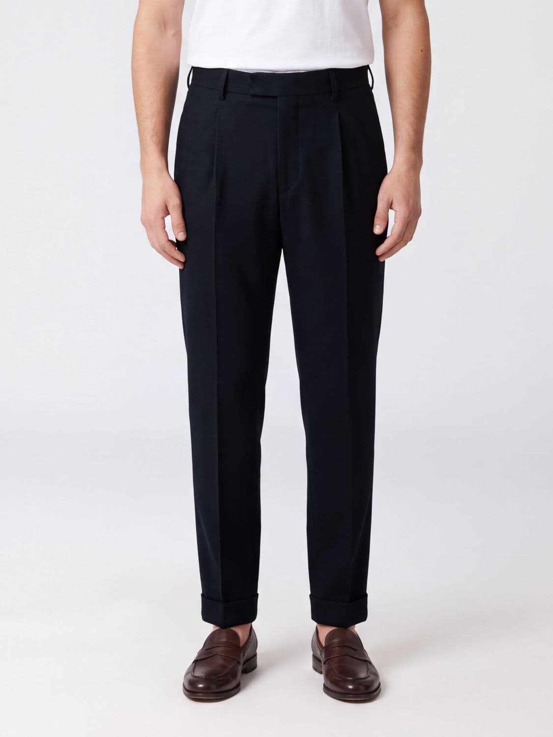 Pt Torino Master Slim Fit Pleated Wool Blend Tailored Trousers