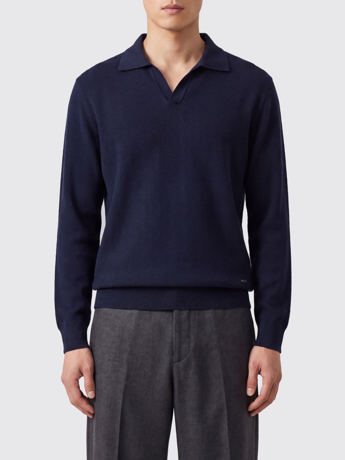 Brooksfield Shawl Collar Ribbed Wool Cardigan with Buttons
