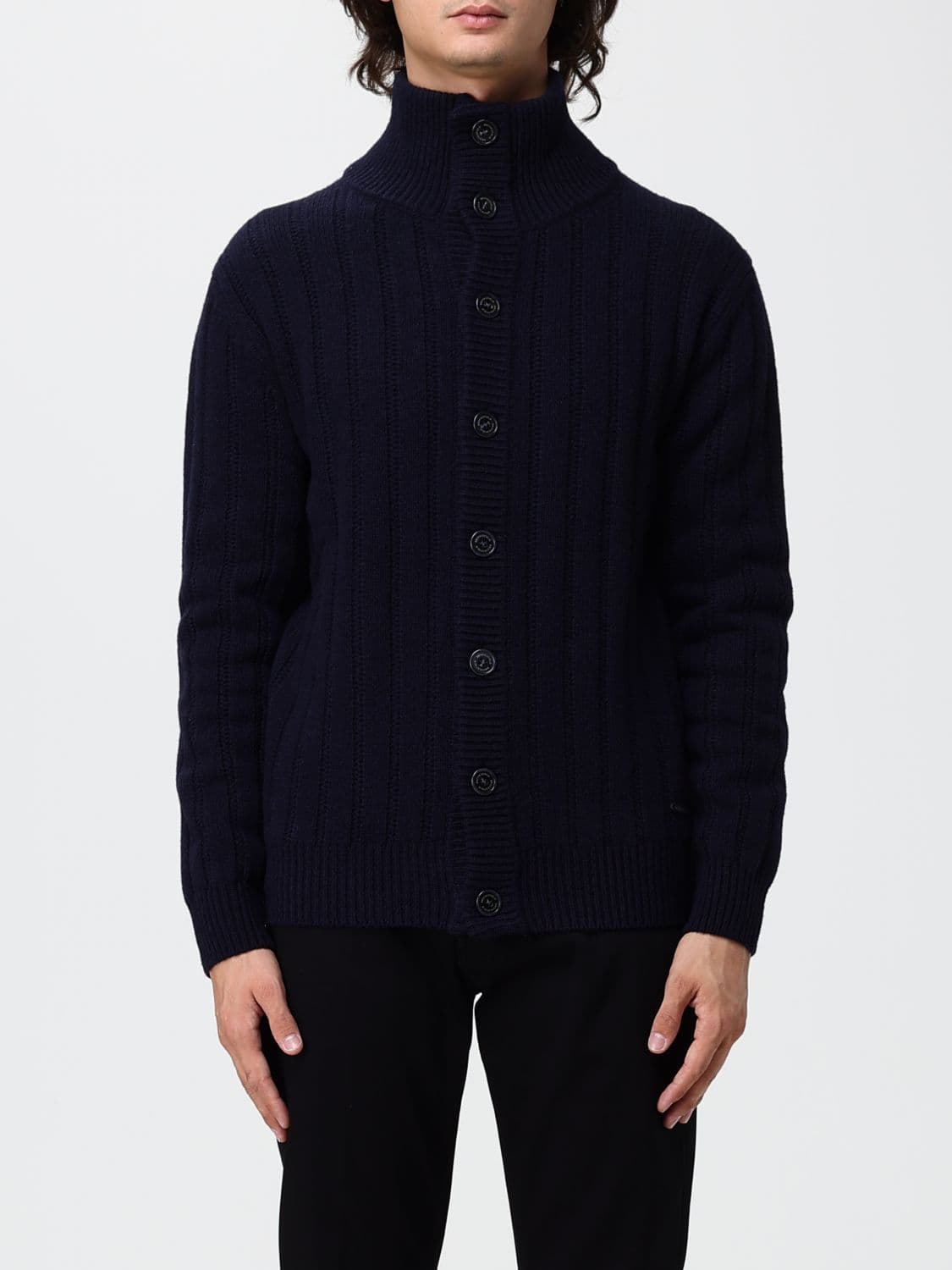 Brooksfield Button-Up Ribbed Wool Cardigan