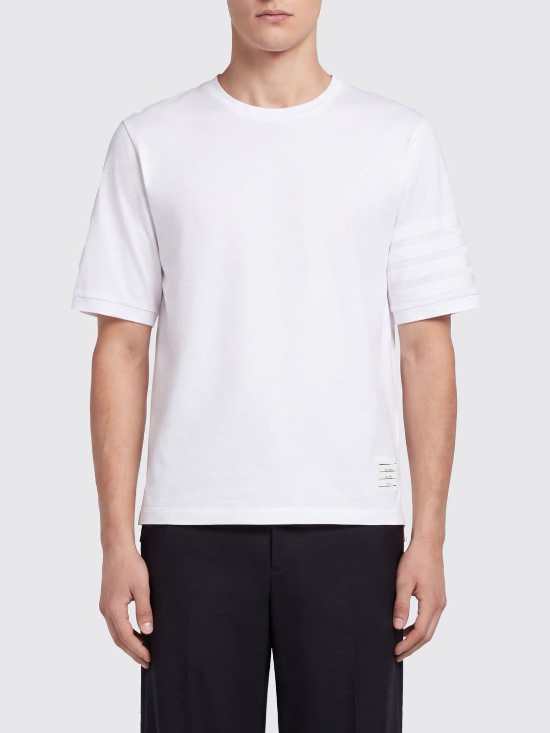 Thom Browne 4-Bar Cotton T-shirt with Iconic Sleeve Motif · 2