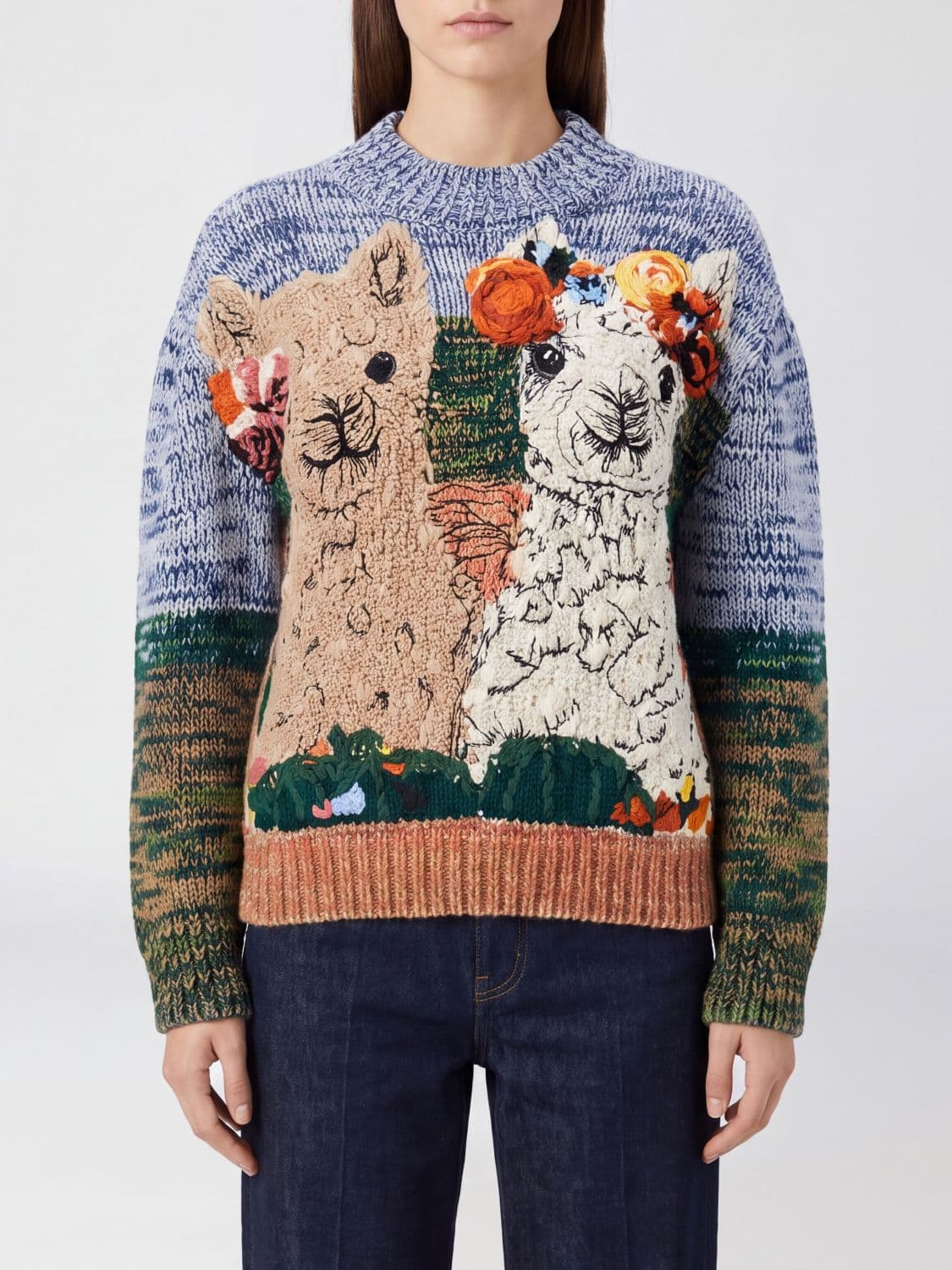 Stella Mccartney Graphic Print Virgin Wool Jumper with Embroidery · S