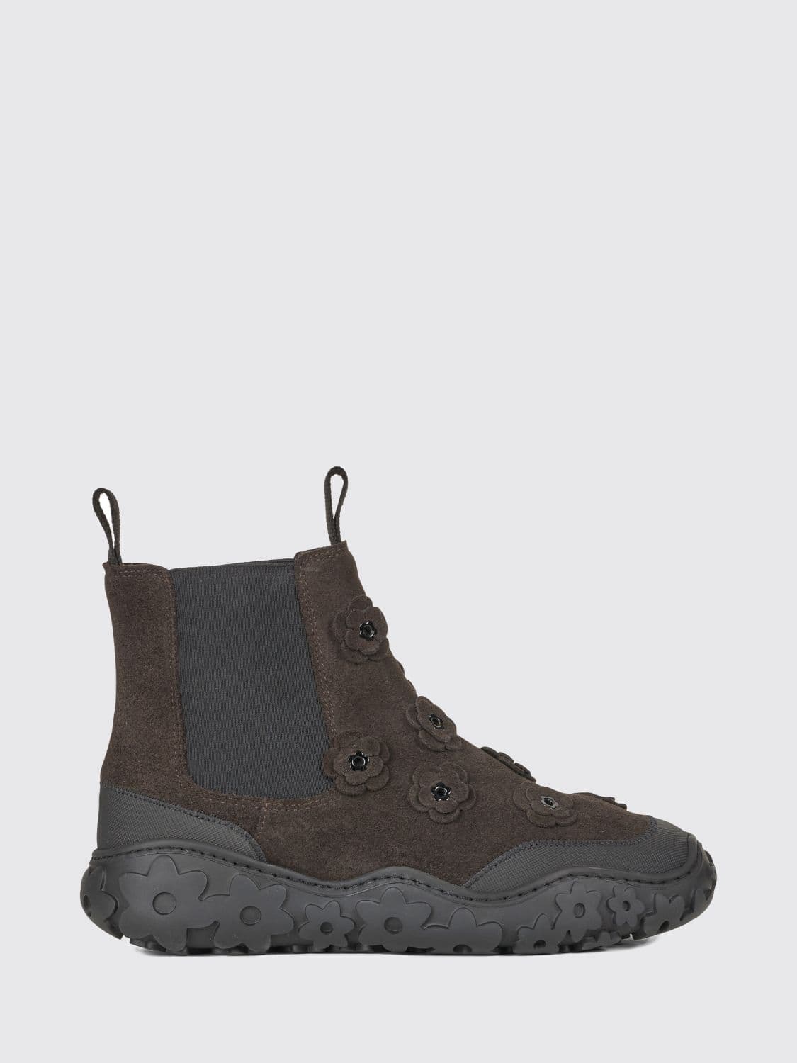 Cecilie Bahnsen Flora Suede Chelsea Boots with Flower Appliqué