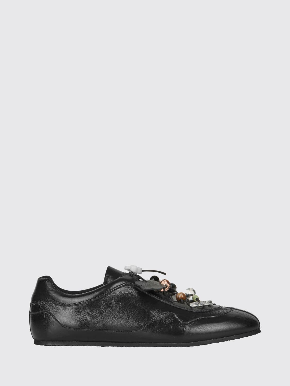 Cecilie Bahnsen CBBlaise Low-Top Sneakers in Leather with Beaded Flowers