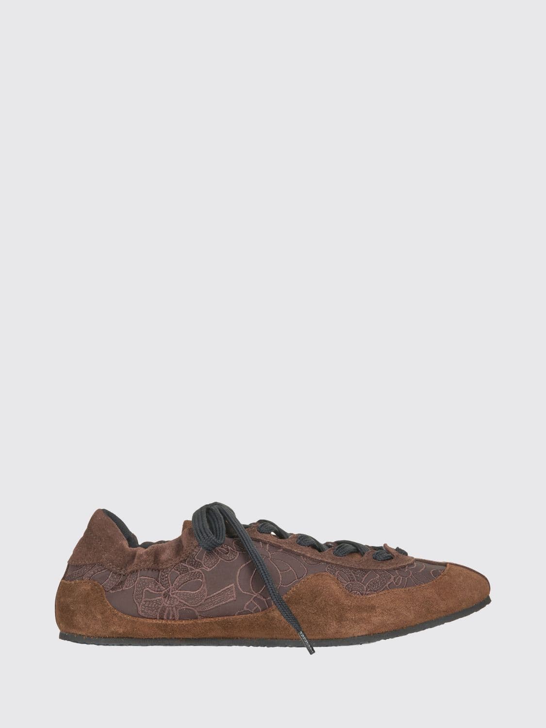 Cecilie Bahnsen CBBlaise Low-Top Suede Trainers with Embroidery