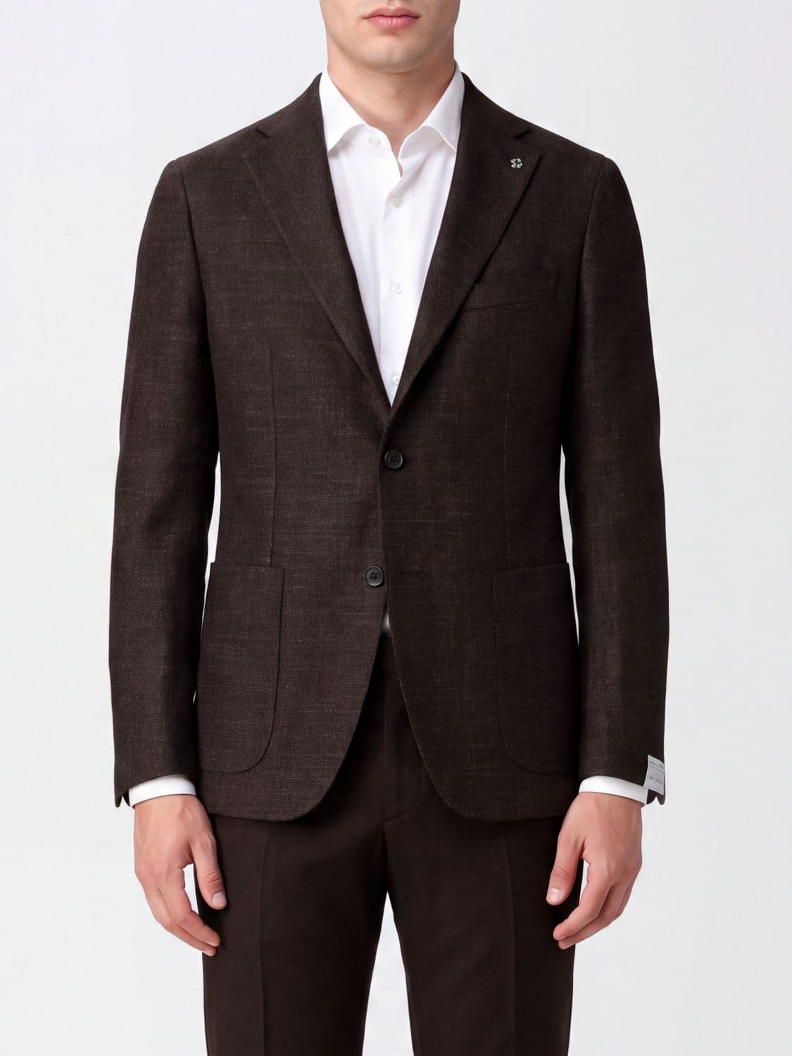 Tagliatore Single-Breasted Virgin Wool and Silk Blazer with Peak Lapels