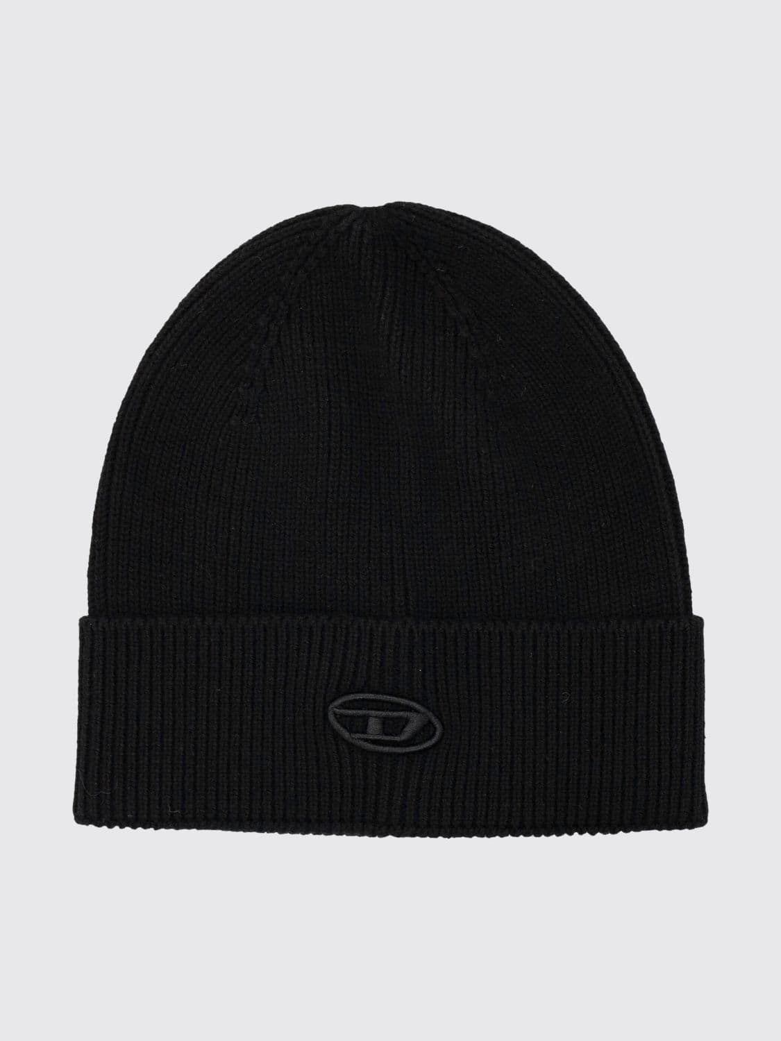 Diesel Ribbed Wool and Cotton-Blend Beanie with Embroidered Oval D Logo