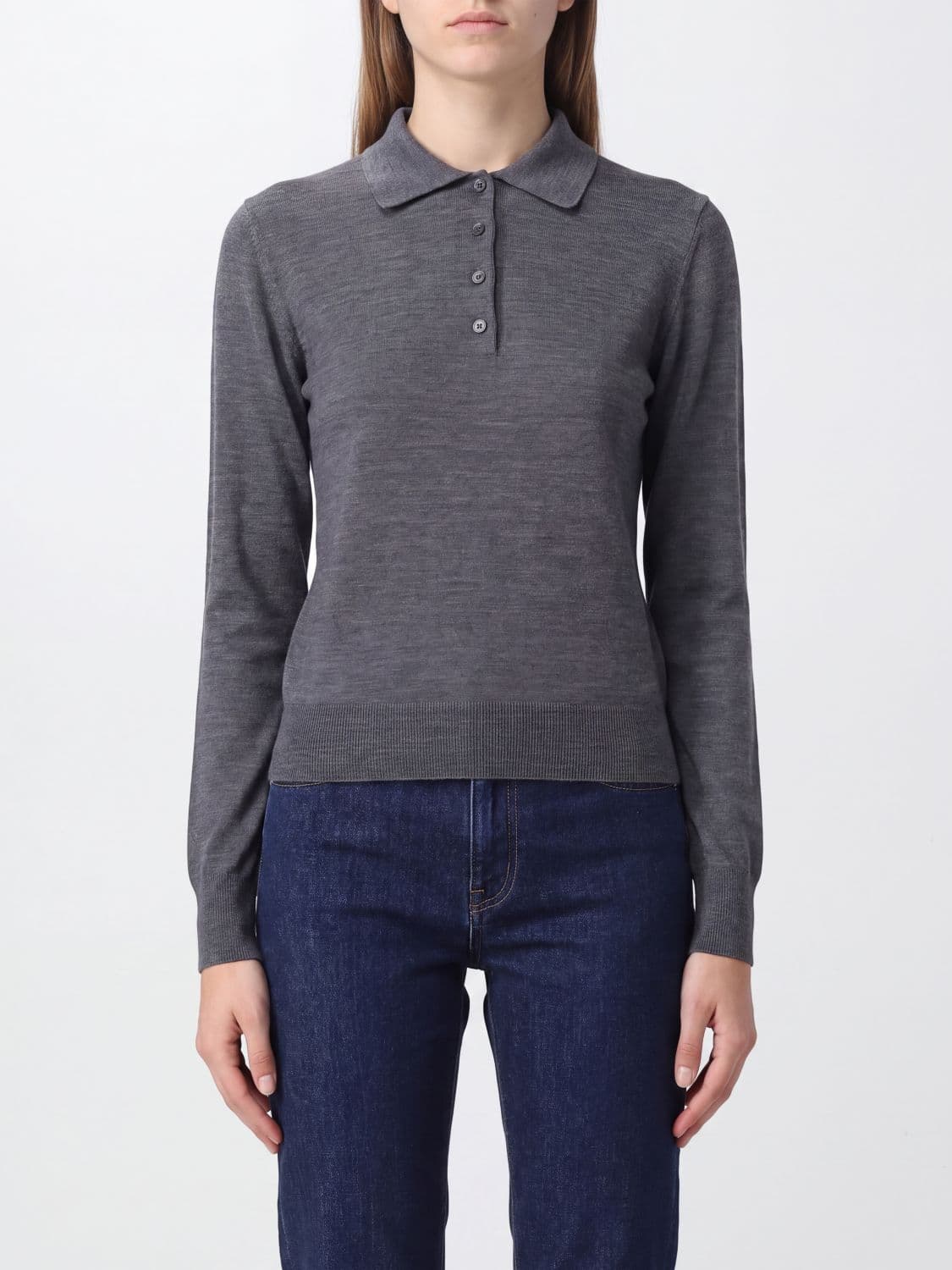 Golden Goose Slim Fit Virgin Wool Long-Sleeved Knitted Polo