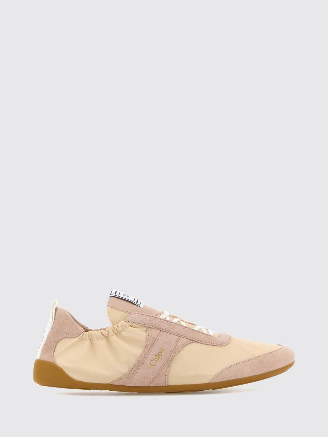 Chloé Kick Low Top Suede and Nylon Sneakers with Rubber Sole