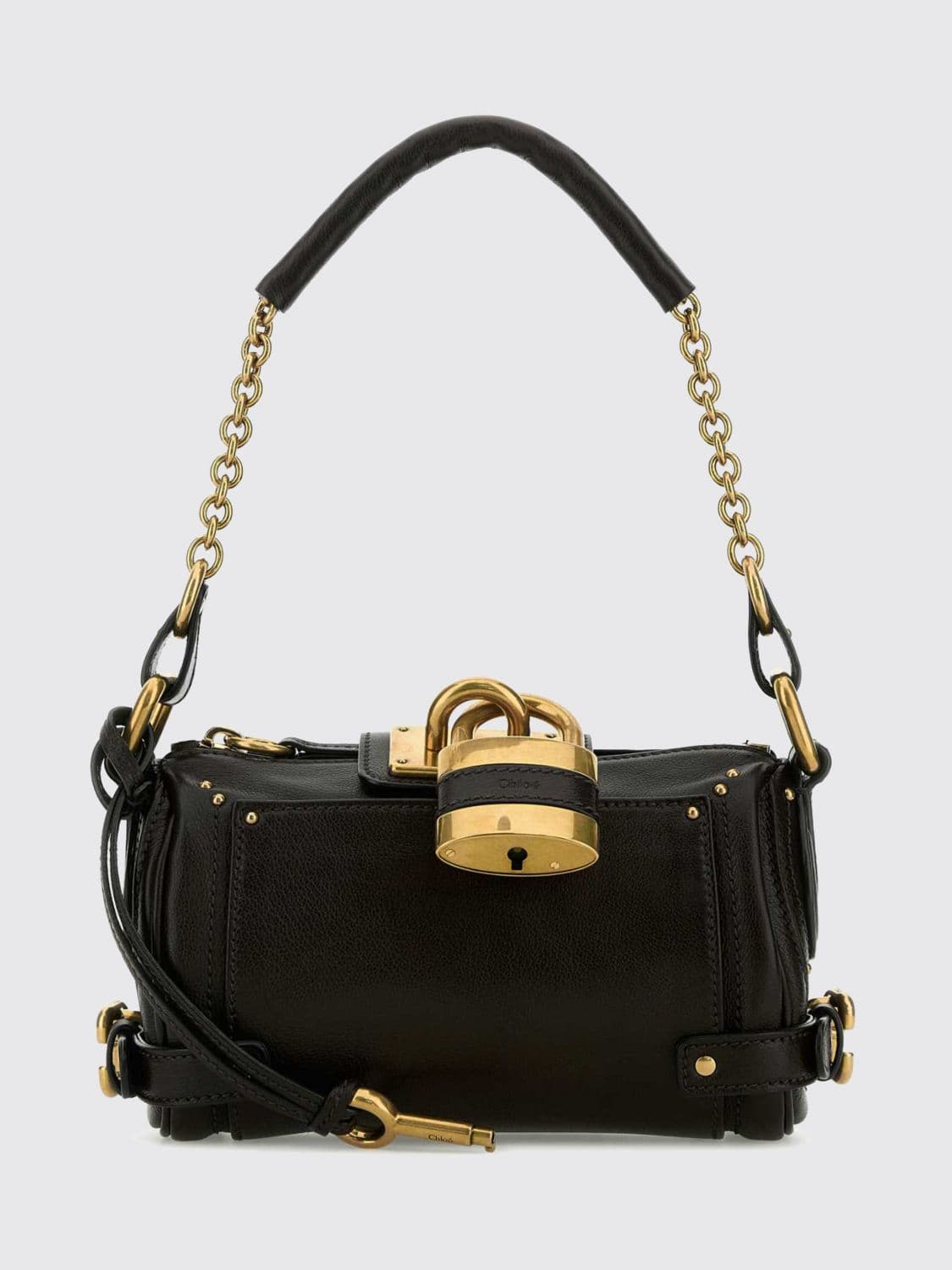 Chloé Paddington Grained Leather Mini Shoulder Bag with Padlock